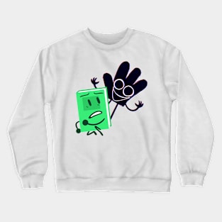 Journal and Mr. Hand (Paper Puppets Take 2) Crewneck Sweatshirt